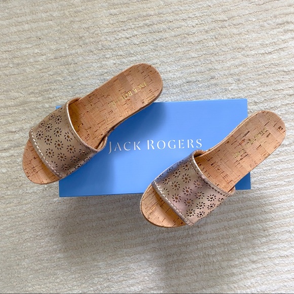 NWT Jack Rogers rose gold cork slides - Picture 13 of 13